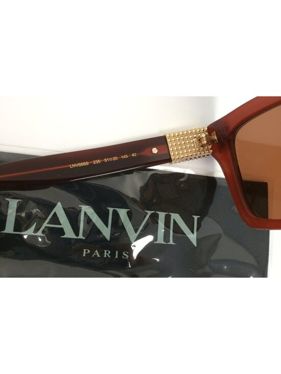 Lanvin LNV668S 235 Women\'s 51mm Square Cat Eye Sunglasses Opaline Brown - Italy